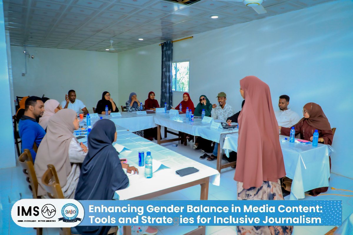 SWJOSomalia's tweet photo. We’ve officially opened our final Gender Balance in Media Content workshop in Garowe today! Journalists and editors from across Puntland are diving into how sourcing, storytelling, and newsroom culture shape representation. A strong start toward more inclusive media in Somalia. https://t.co/J91J8vEDyl