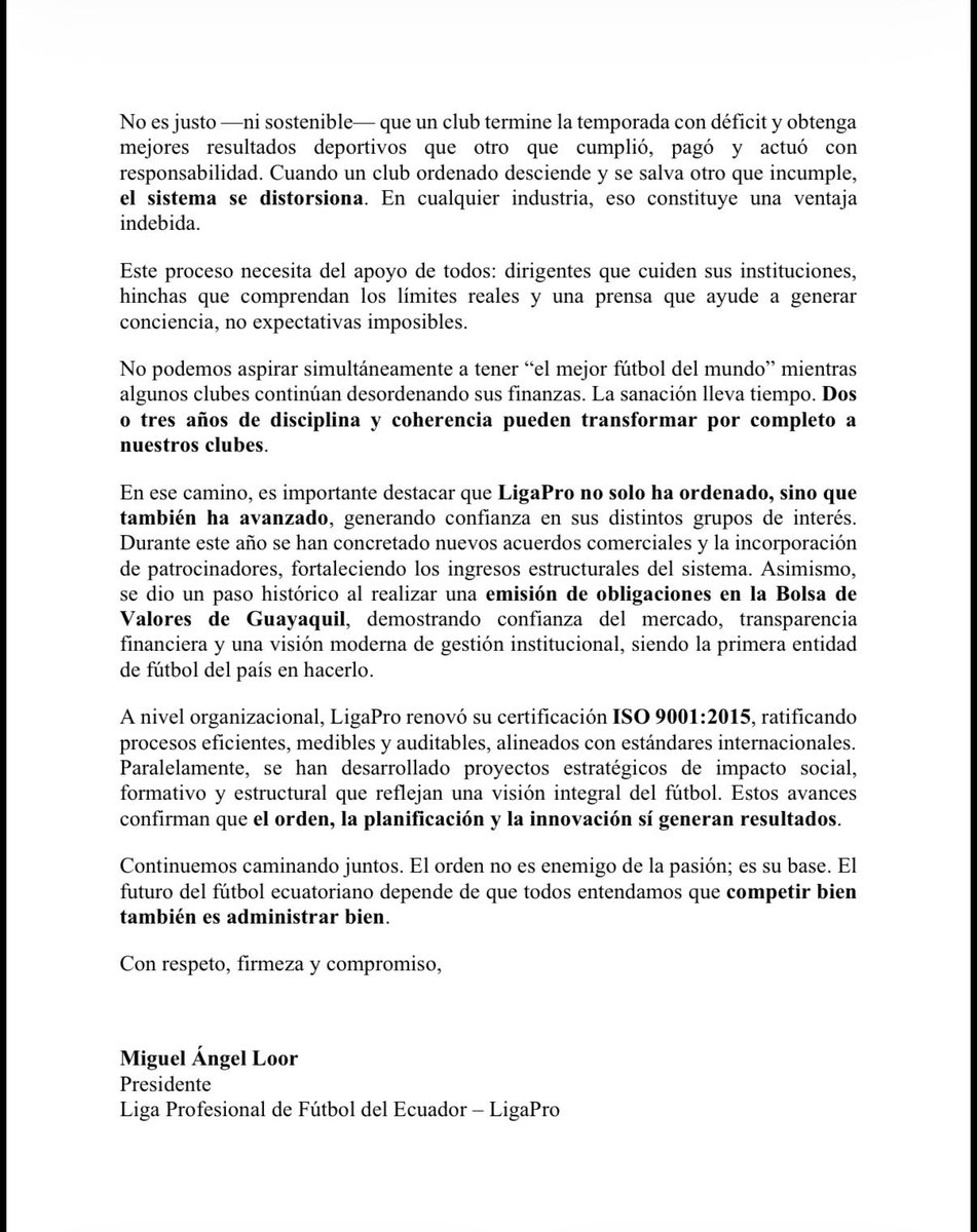 Sobre el nuevo Reglamento de Control Económico aprobado por los clubes para este 2026: