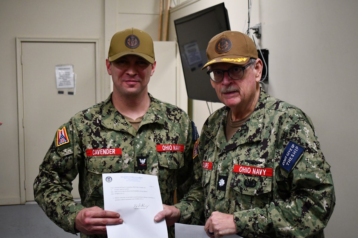 Recognition
At December drill, EN3 Cavender received Boat Crew certification &amp; Chiefs Mess award.
Hard work &amp; dedication...BZ, Mr. Cavender.
Want to learn about Ohio's Navy? Call 614.816.4119 or joinohionavy@ohnav.us
#hardwork #dedication