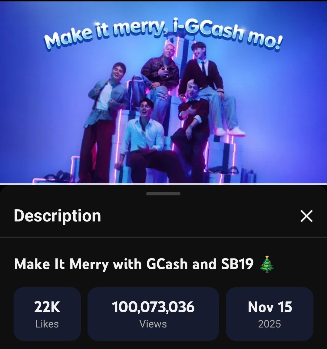 jicor011's tweet photo. Happy 100M Make It Merry!
@SB19Official #SB19
#MakeItMerry #MerryGCash #SB19forGCash https://t.co/xaRSCjMzTJ
