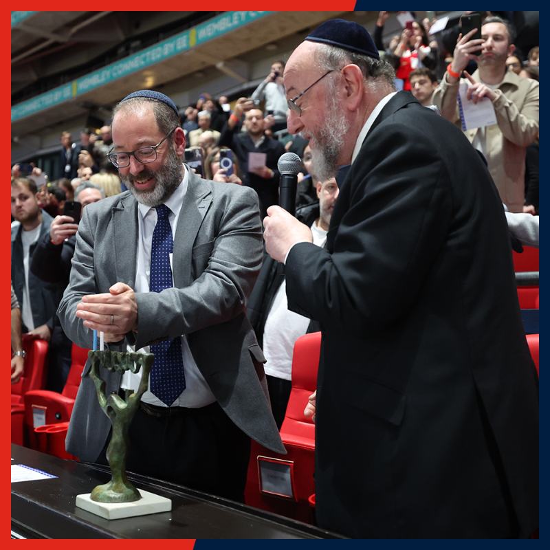 FA's tweet photo. We recently hosted a Chanukah celebration at Wembley Stadium as part of our Faith and Football series.