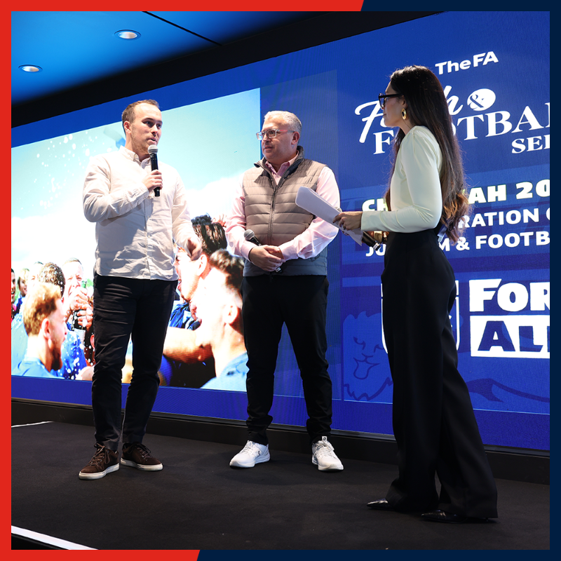 FA's tweet photo. We recently hosted a Chanukah celebration at Wembley Stadium as part of our Faith and Football series.
