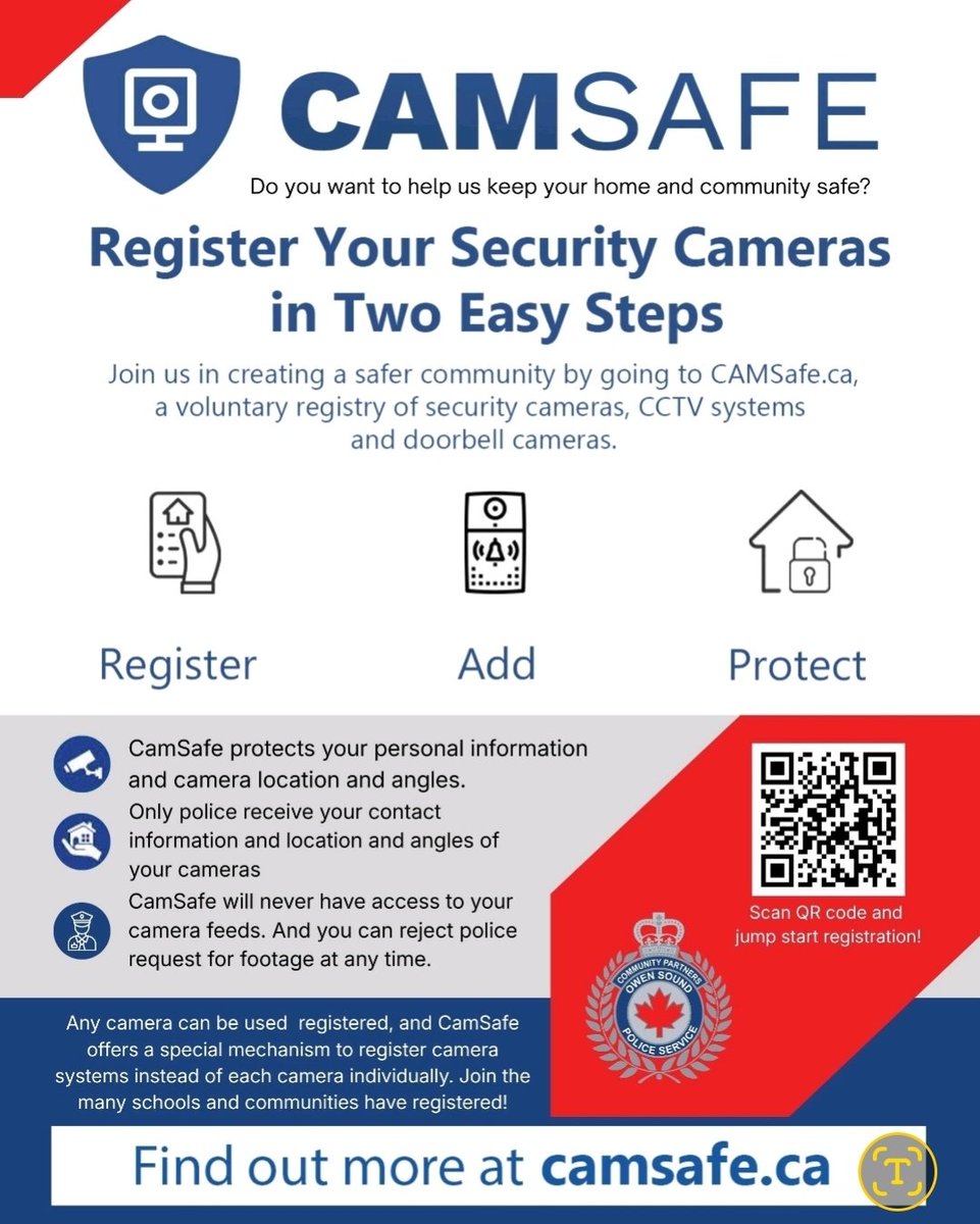 Consider #CAMSafe in 2026. CAMSafe is a program designed to help solve crime &amp; assist police. Learn more about how CAMSafe works &amp; how citizens can modernize the neighbourhood watch program. #CommunityPartners