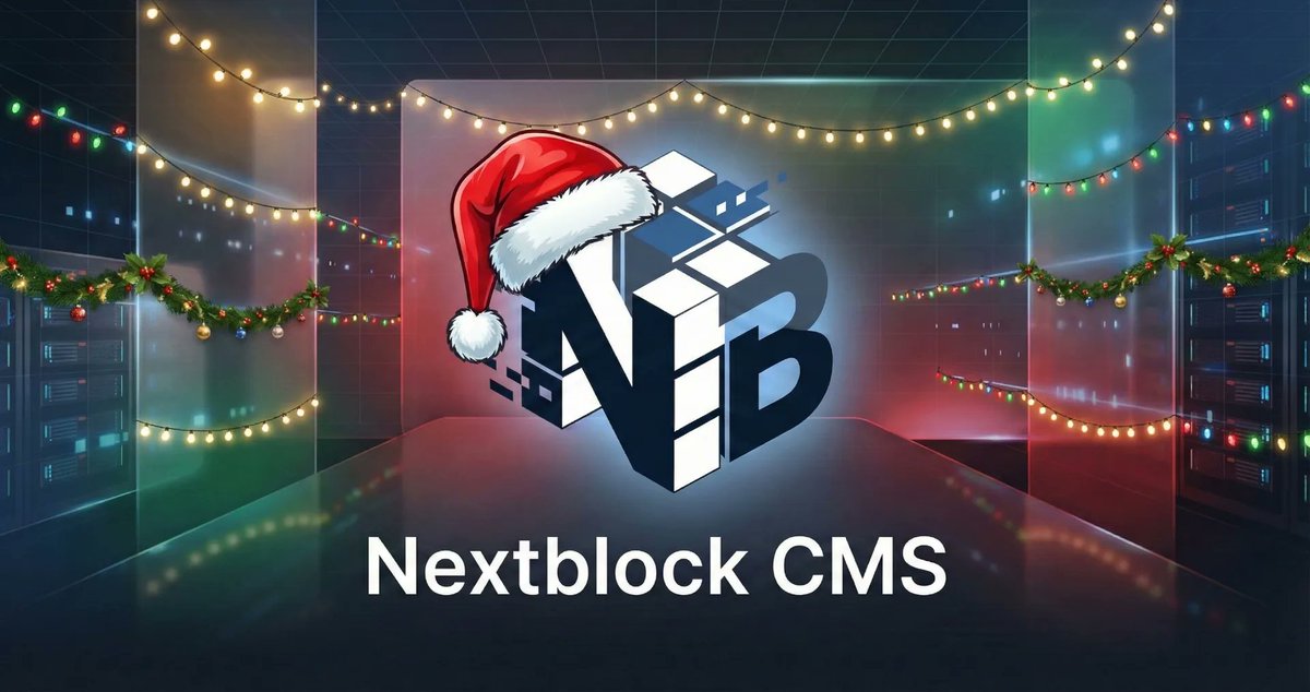 NextBlockCMS's tweet photo. Merry Christmas to all the devs out there! 🎄🎁

Taking a quick break from the code to enjoy the day (mostly... might sneak a commit or two 😉).

Hope you're all recharging. See you in 2026 for the big Phase 3 launch!

#MerryChristmas #DevLife #NextBlock https://t.co/2FpwwvkqqA