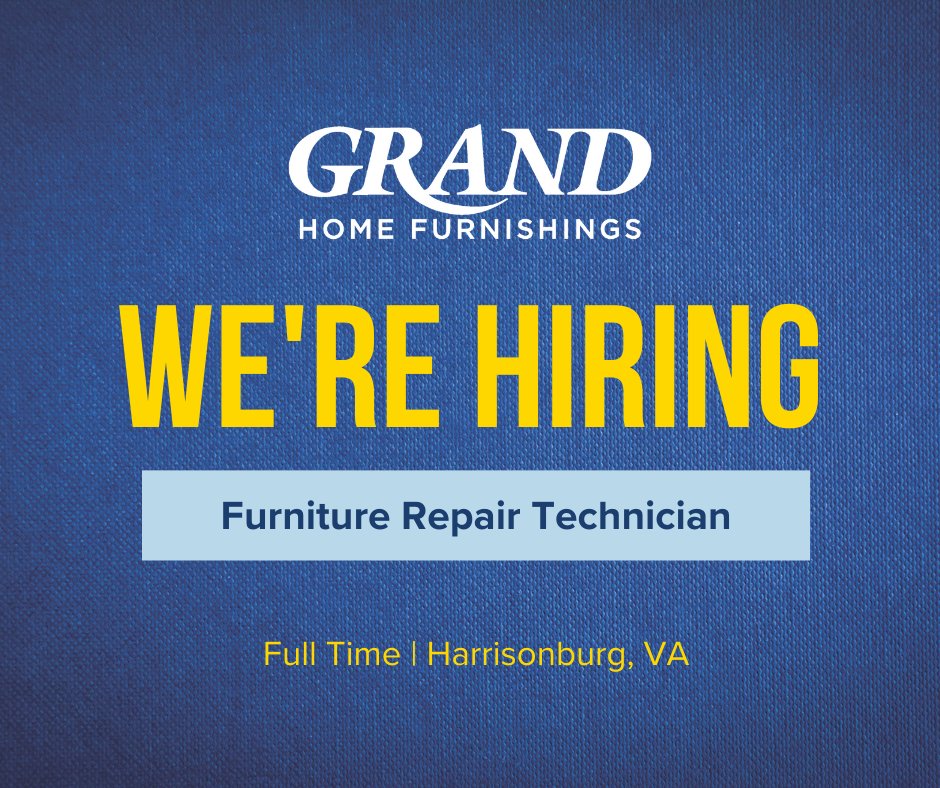 🔧 Now Hiring: Furniture Repair Technician 🔧

We’re looking for a hands-on Furniture Repair Technician to help restore and touch up furniture. If you’re detail-oriented and enjoy working with your hands, this could be a great fit.

Apply here:
 indeedhi.re/3YIVObC