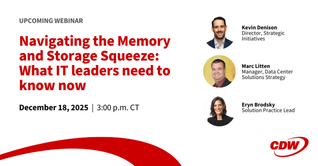 Kapowski1019's tweet photo. AI-driven demand is squeezing global memory supply. What’s your plan? Join @CDWCorp’s webinar Navigating the Memory and Storage Squeeze and plan more confidently: https://t.co/RhsaXPuFoX https://t.co/9v3Nxlgg4v