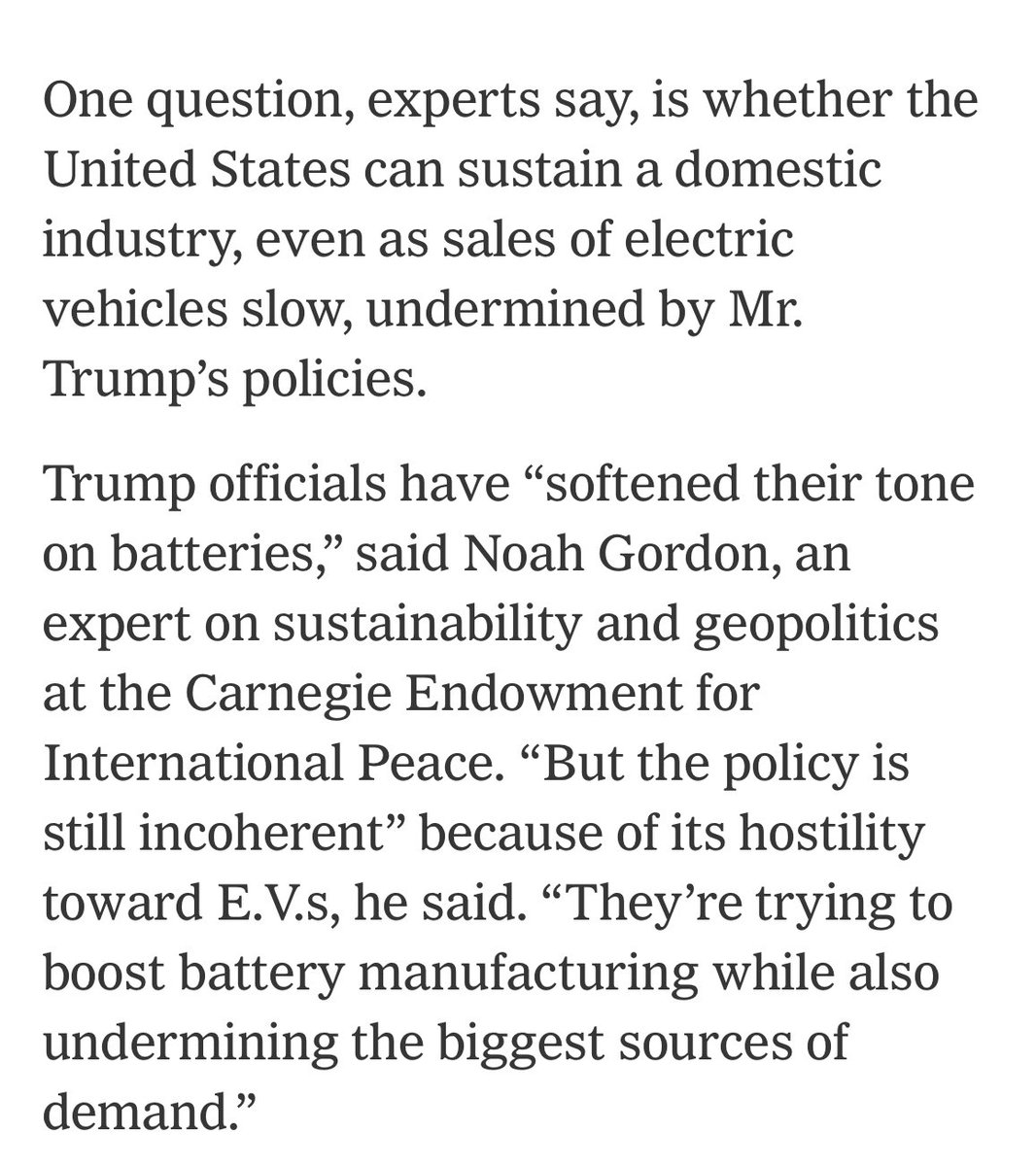 It’s hard to develop a battery industry for drones or grid storage if you undermine the biggest source of demand: electric vehicles. 

Nice to speak to <a href="/bradplumer/">brad plumer</a> for this piece