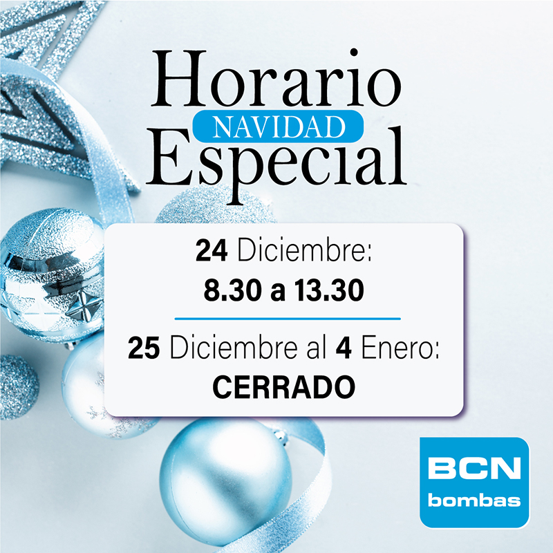 Estas Navidades en BCN bombas nos tomamos un descanso.
Cerramos el día 24 por la tarde y del 25 de diciembre al 4 de enero. Atenderemos sus llamadas y correos a partir del día 5 de enero.
Les deseamos un próspero 2026, lleno de proyectos y grandes oportunidades.