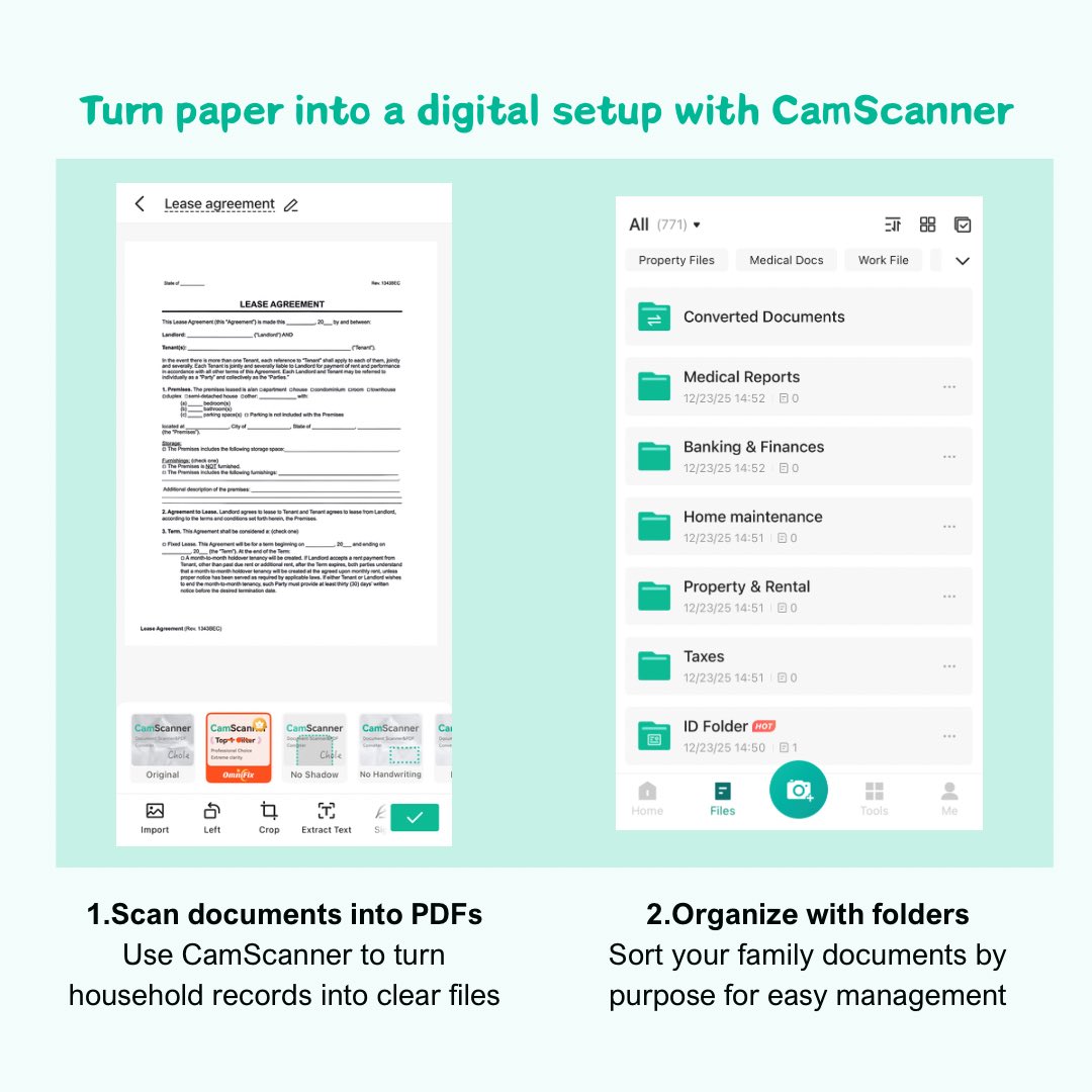 CamScanner's tweet image. Family documents shouldn’t live in drawers or random folders. Scan, organize and save in PDFs with CamScanner. #organize #pdf #familydocuments #family #document #camscanner #scannerapp #saveimportantdocsincamscanner