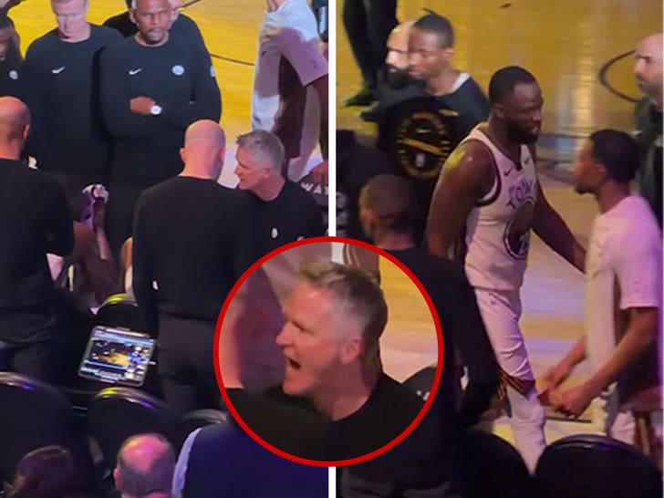 😳 Draymond Green storms off to the locker rooms after a heated argument  with Steve Kerr. Video: https://t.co/f9x40C4pSL