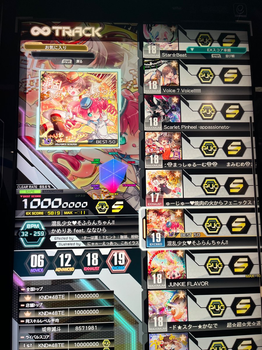 ゆっぺ画面 そふらんちゃんXCD最速P←俺 EXCEED GEAR最後のP←俺(の予定)