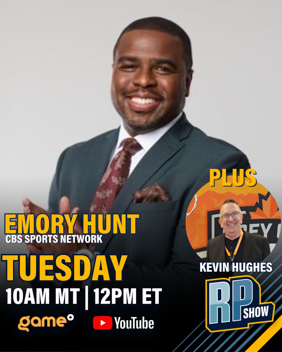 RodPedersenShow's tweet image. 🎙️ Today on The Rod Pedersen Show!

🎤 Emory Hunt (CBS Sports Network)
➕ Kevin Hughes

🕙 10am MT | 12pm ET
📺 YouTube: loom.ly/T5AXHYA
📡 @silverstsports (6pm PDT)
📻 WQVZ Mission Radio
#RPShow #FootballTalk @FBallGameplan