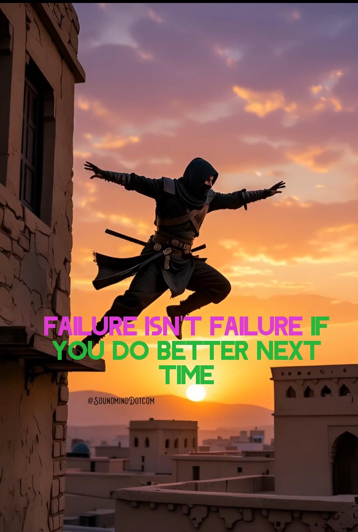 Failure isn't failure if you do better next time.
So don't get tired of trying over and over again...
Follow me for more positive quotes that are meant to inspire and motivate you