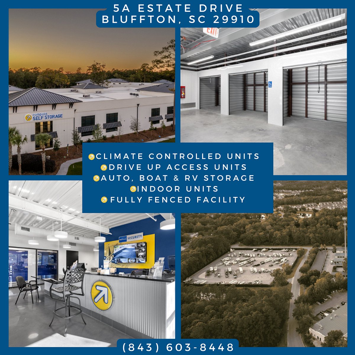 Experience the charm of Bluffton, SC! 🐊 Whether you're relocating, downsizing, or simply looking for a beautiful getaway, our community has everything you need to feel right at home.  #CompassSelfStorage #BlufftonSC #FeaturedSite