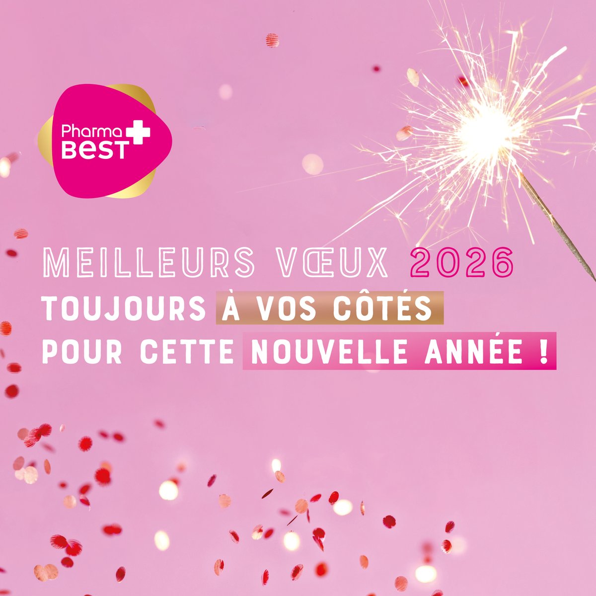 Très belle année 2026 à toutes et à tous ! ✨

2026 sera une année particulière pour #PharmaBest :
💫 nous fêterons les 10 ans du réseau,
💫 nous enrichirons nos gammes MDD pour renforcer encore notre promesse prix / qualité,
💫 nous poursuivrons notre déploiement en Espagne, aux