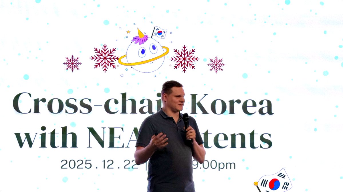 auroraisnear's tweet image. Last event of the year was pretty...@near_intents 'ional.

Intern saw @ilblackdragon in Korea, hosted by @kryptoseoul &amp;amp; @ekang426 ✨

Now...time to go touch some festive trees.