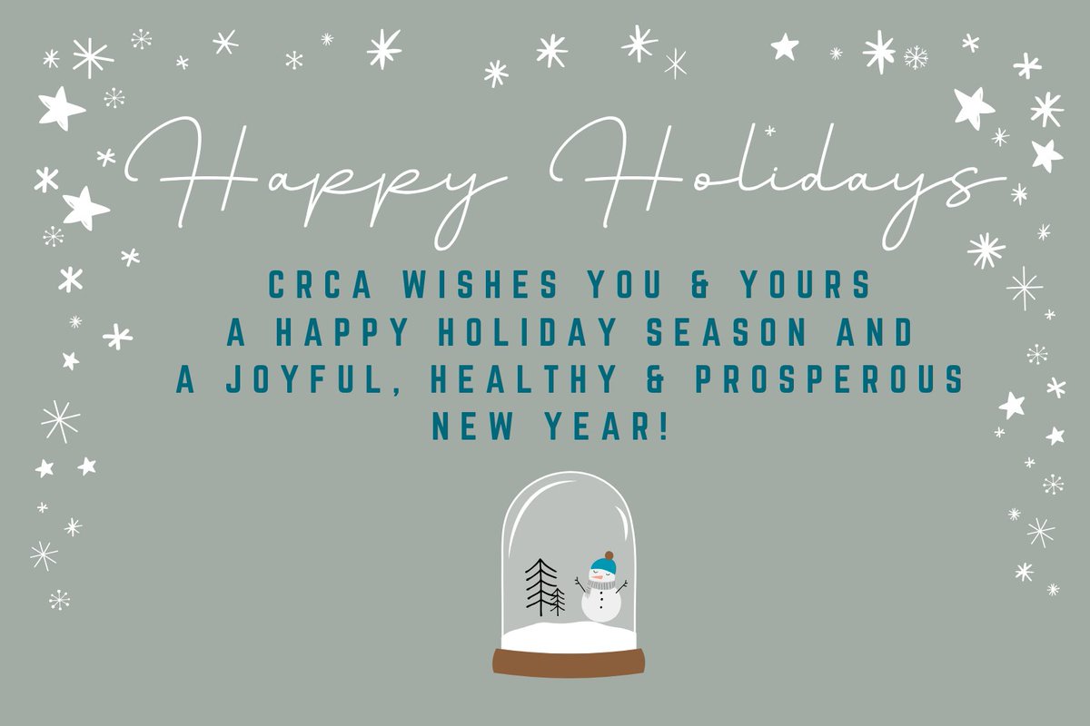 ⛄❄️CRCA wishes you &amp; yours a happy holiday season! Please note the office will be closed December 24-26 and December 31-January 1. Peace and joy to you all!❄️⛄