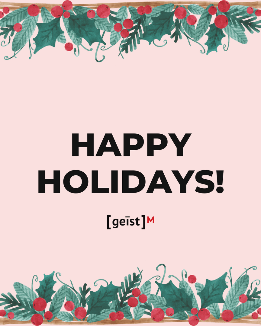 GeistM's tweet photo. 🎄✨ Wishing you a joyful holiday season from all of us at GeistM. Cheers to a bright year ahead!

#HappyHolidays #SeasonsGreetings #HolidayCheer #TeamGeistM #CompanyCulture #FestiveSeason #WorkFamily #JoyfulHolidays #HolidayVibes https://t.co/0nNqvw2dQ7