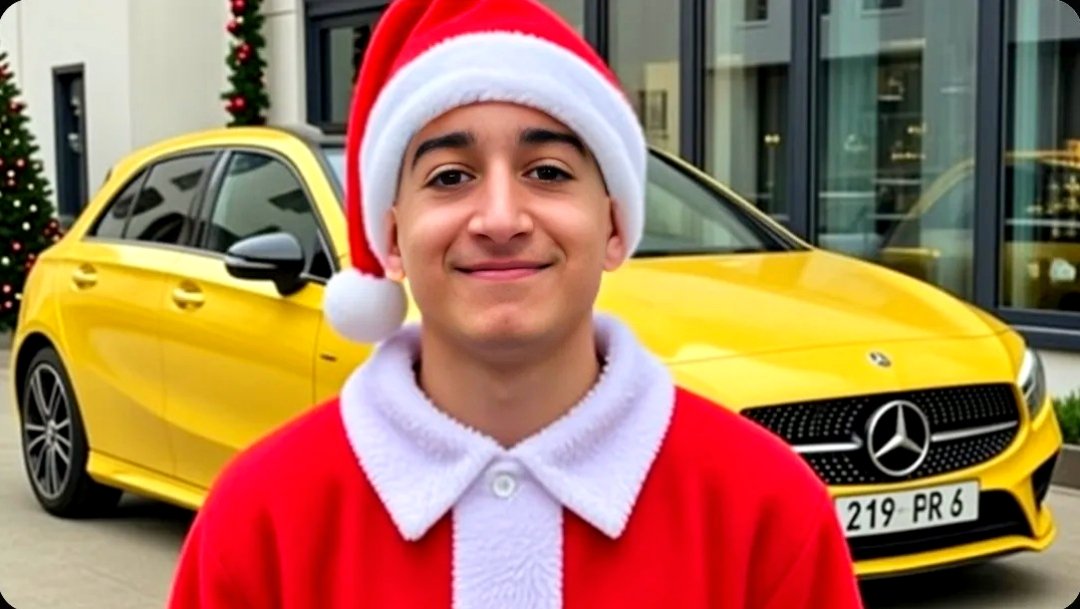 dictavenir's tweet image. 🎅🏼🇫🇷 FLASH - Le Père Nahel n'hésitera pas à griller les priorités et les feux rouges avec son traîneau Mercedes de location pour livrer les cadeaux à temps.