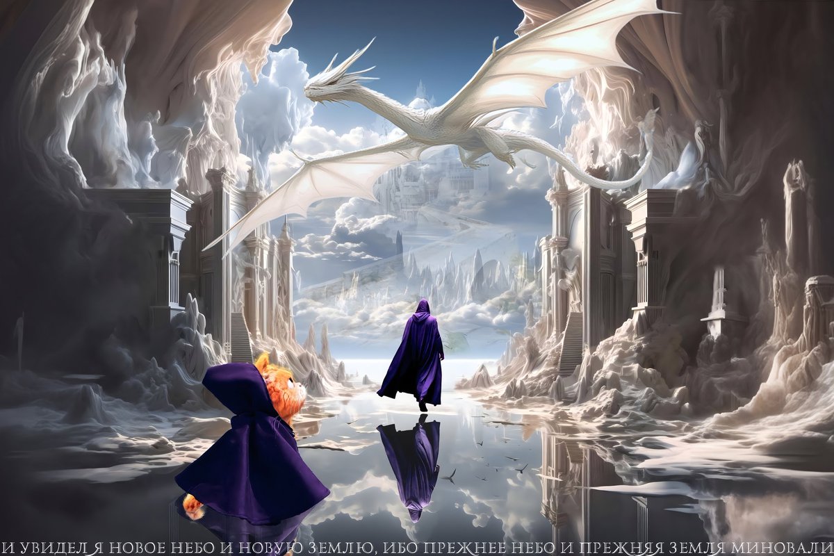 Мир распинает его , он не сопротивляется и помня только Бога, он тут же оживает заново, ибо умер для мира , но родился для жизни вечной . Тогда меняется фсё , мир который гнал его и мучил - разрушается и человек видит новый мир<>новая жизнь в новом мире и новый Человек .