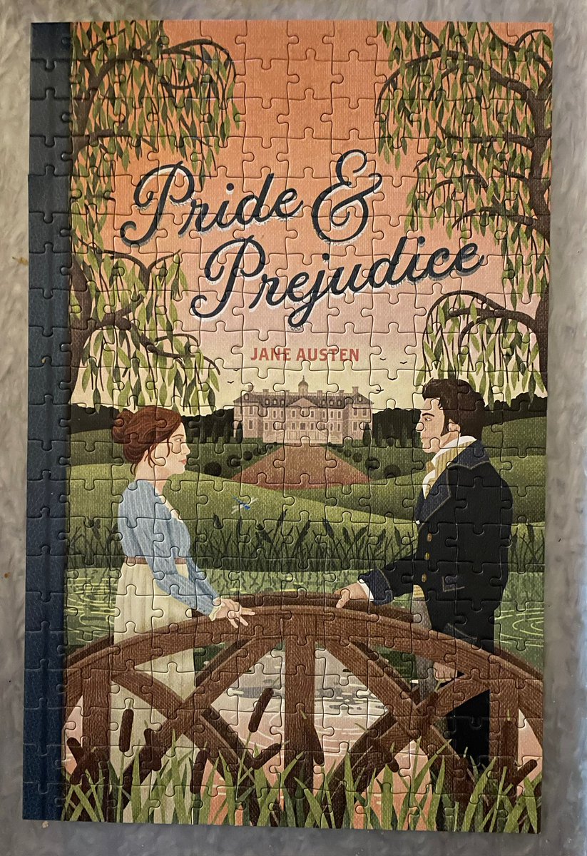KIbooksandmusic's tweet photo. Just when I thought we were done with new jigsaw stock until 2026, along comes this 252-piece, double-sided, book-themed &amp; shaped #JaneAusten jigsaw. Did the pic. side in an evening. I expect the text side would have taken a bit longer #ilovejigsaws #supportindependentbookshops https://t.co/uIZujj2ccl