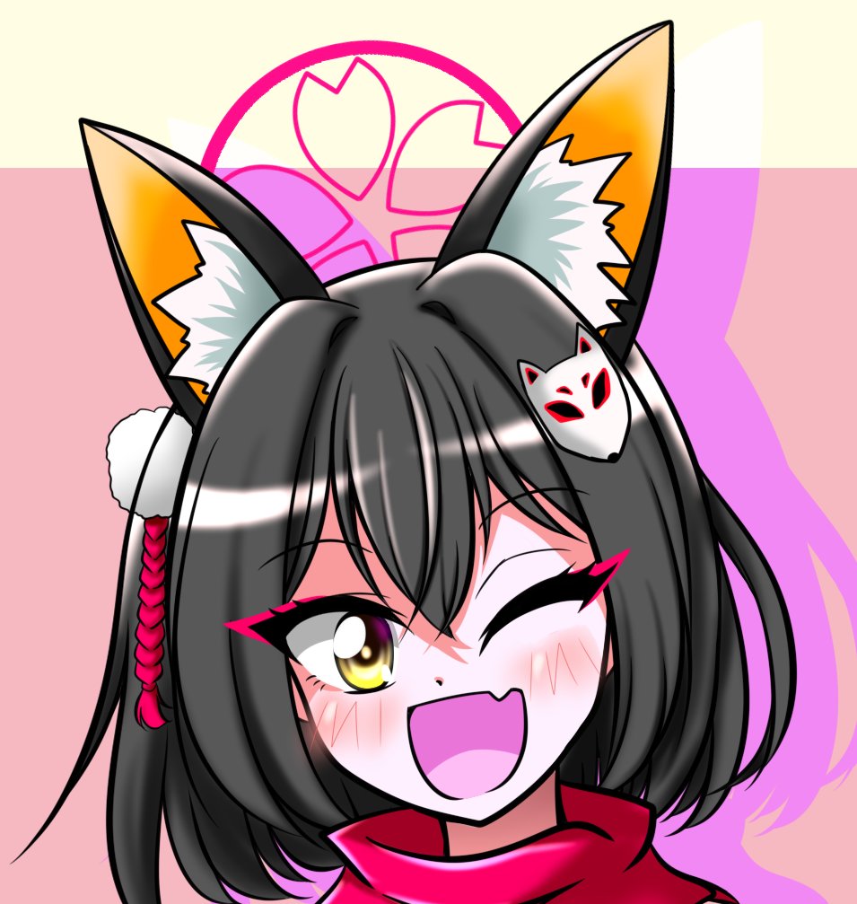 イズナ(ブルアカ) 「(O∀<)」|舞調（ぶちょう）のイラスト
