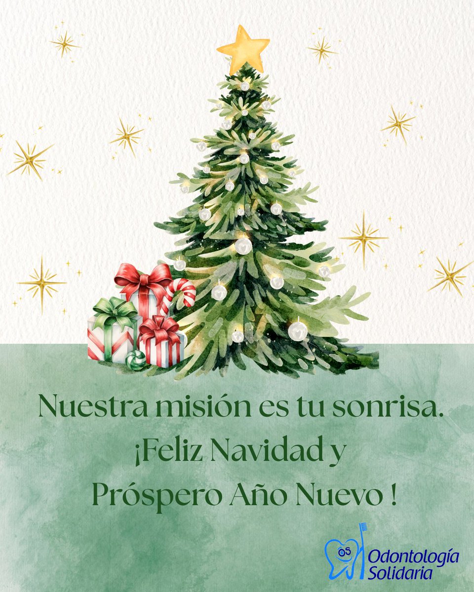 Odontologia Solidaria les desea ¡Felices Fiestas! 🎅✨ Terminamos el año con la satisfacción del trabajo bien hecho y el corazón lleno de sonrisas. 🌟