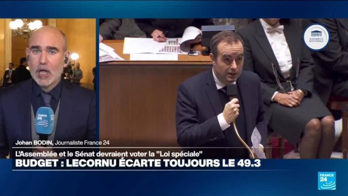 France : Lecornu écarte toujours le 49.3, le Parlement doit voter la "loi spéciale" f24.my/BdPz.x