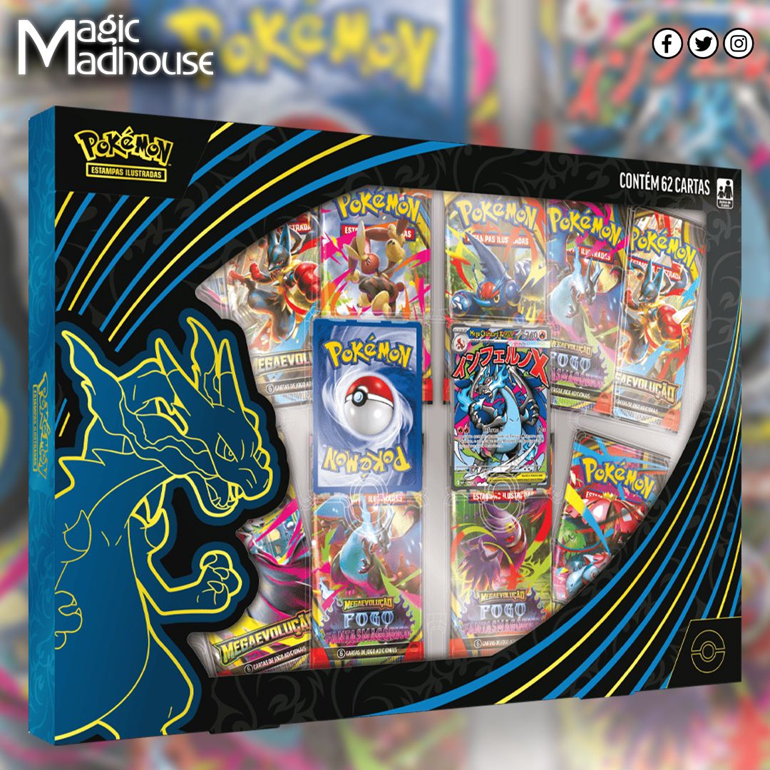 The Pokemon TCG Mega Charizard X EX Box which is EXCLUSIVE to Brazil has  been REVEALED! It'll contain both promos from the Mega Charizard X ex UPC  as well as 10 booster