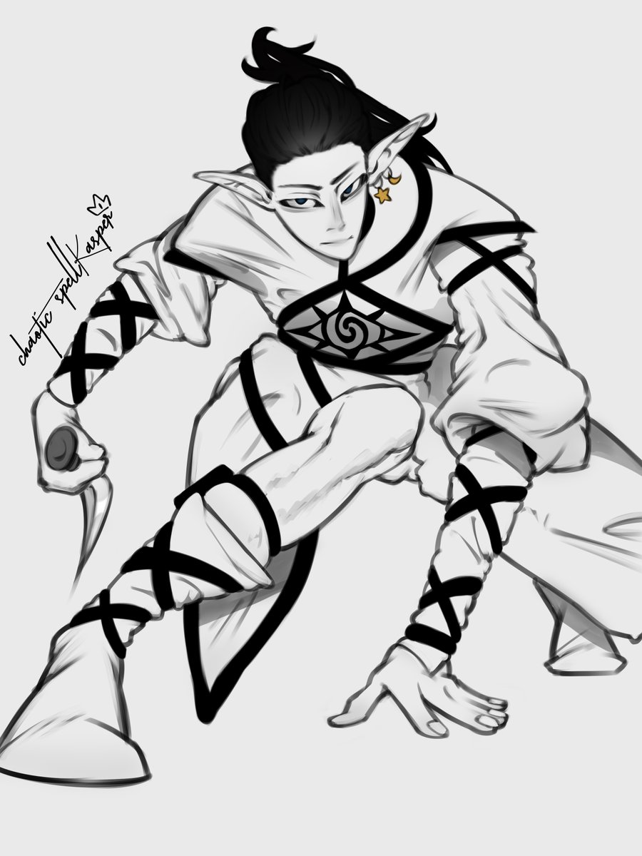 SpellKasper's tweet photo. Redid it a lil bit with a new artstyle I'm cooking up

Also found out the pose reference is by @UDekure 
#DigitalArt #DnD #DnDArt #ttrpg #TTRPGs #rpg https://t.co/dbEzWrZ5az