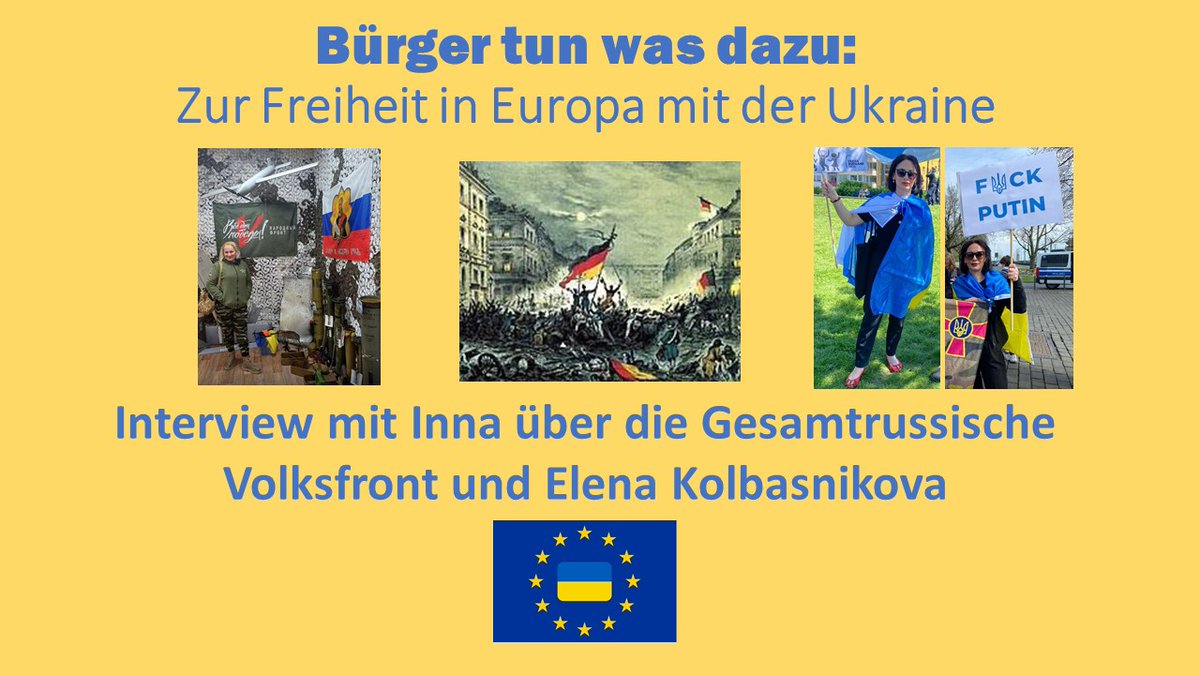 BineAlarm's tweet photo. #BürgerTunWasDazu zur Freiheit in #Europa mit der #Uraine Interview mit Inna über die Gesamtrussische Volksfront und ihre Ableger is Deutschland. Die #Putin -Fans wollen nicht nur den Sieg Russlands über die Ukraine, sie wollen ein Putin-Deutschland. https://t.co/Ro3VCB2hl6