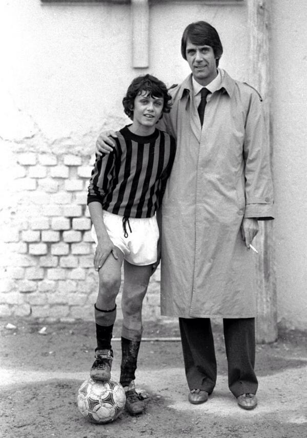 Paolo Maldini with his father.
