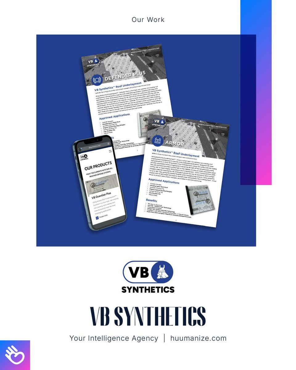 From product sheets to mobile experiences, we help brands show up clearly and confidently. This is how VB Synthetics comes to life across digital and print. ✨ 

Built with intention. Designed to perform. 💥
