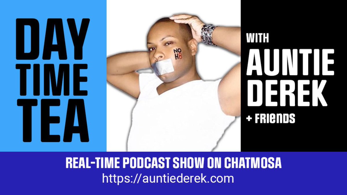 Auntie Derek’s Daytime Tea goes live today at 12:30pm EST! Come and sip with me if you’re free! ☕️ auntiederek.com 

RSVP for an entry into my Hot Tea, Cold Cash giveaway! ☕️🤑