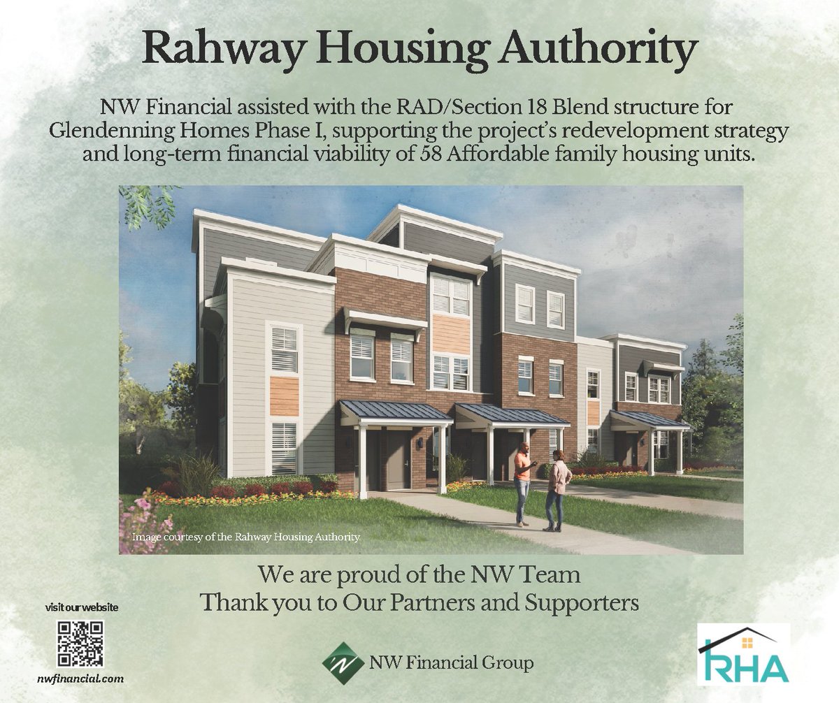 NWFinancialGrp's tweet photo. NW is proud to support the Rahway Housing Authority and our partners on the redevelopment of Glendenning Homes – Phase I, delivering 58 affordable family housing units.
 
#NWFinancial
#TeamNW
#AffordableHousing
#PublicService
#Rahway https://t.co/Nw4Z13wZyi
