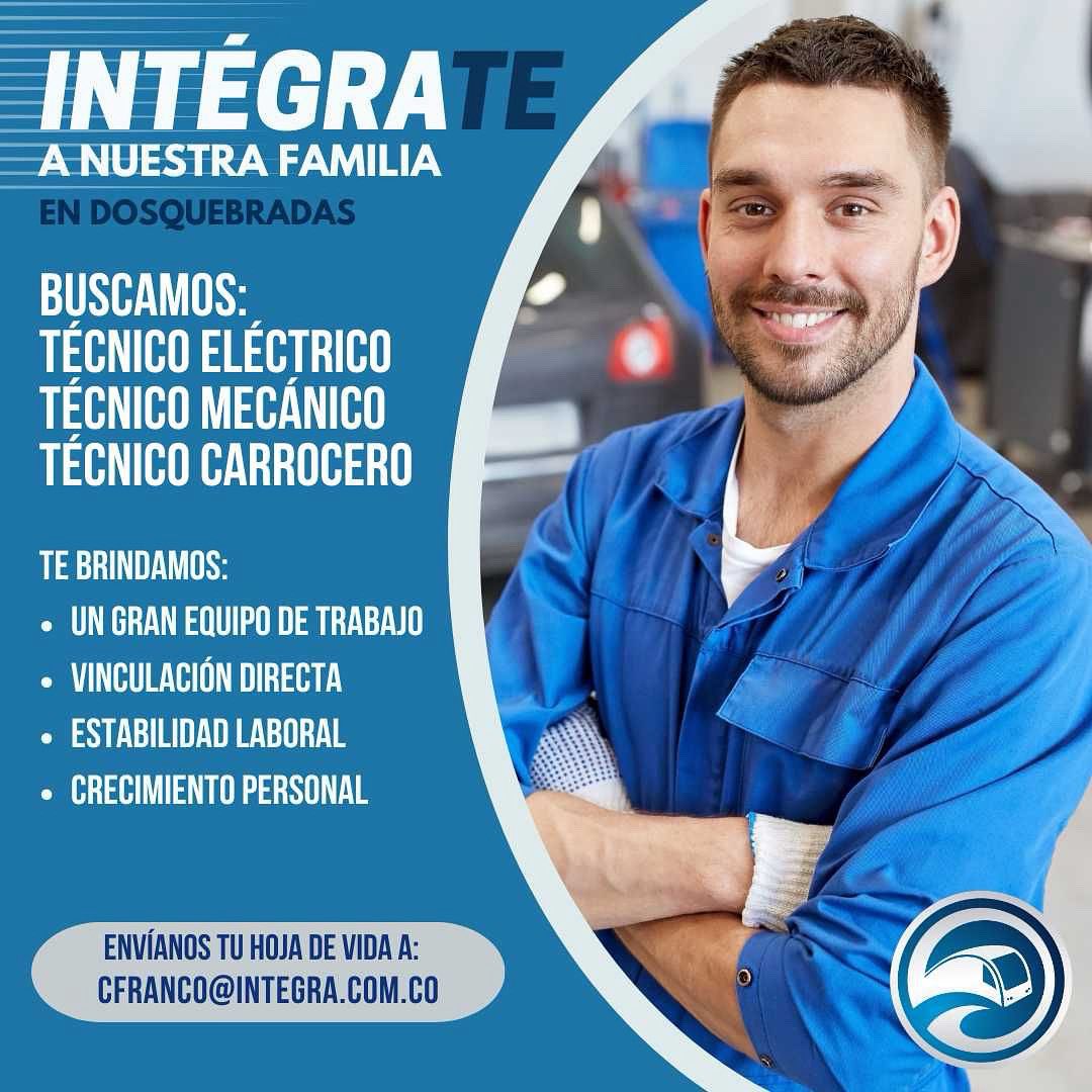 ✌🏼INTÉGRATE a nuestra familia! 
Si cumples con alguno de los perfiles que estamos buscando, envíanos tu hoja de vida a cfranco@integra.com.co

#vehiculo #movilidad  #pereira #dosquebradas #convocatoria #oferta #trabajo #empleo