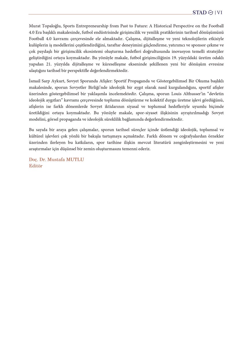 Spor Tarihi Araştırmaları /Sport History Journal tweet media