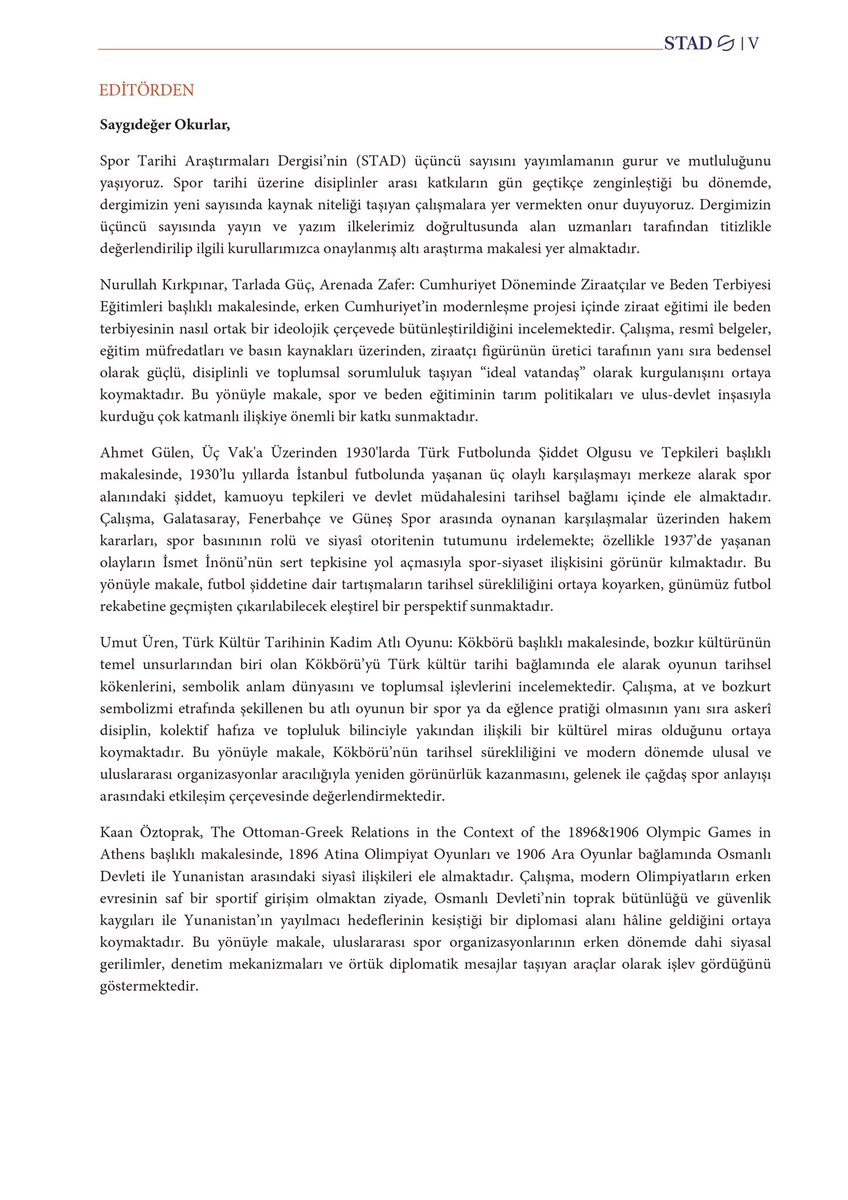 Spor Tarihi Araştırmaları /Sport History Journal tweet media