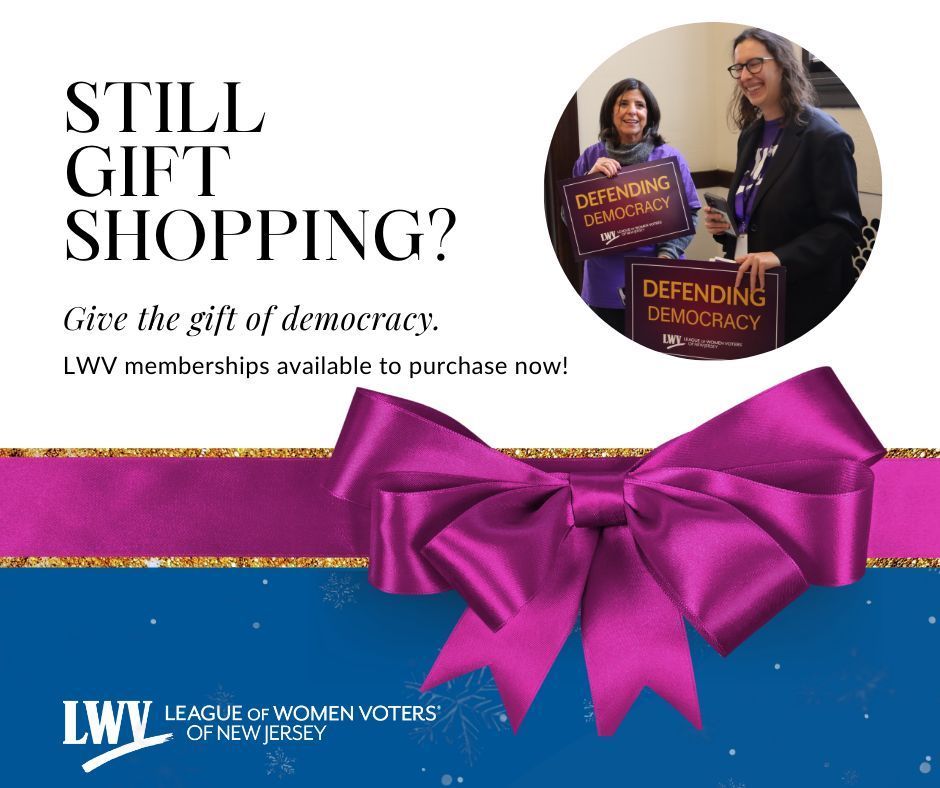 LWVNJ's tweet photo. Looking for the perfect last-minute gift? Give the gift of community. Give the gift of democracy. Give membership in the League!

Visit https://t.co/TiVbv6a9vi to get started. https://t.co/eilE0ZShMP