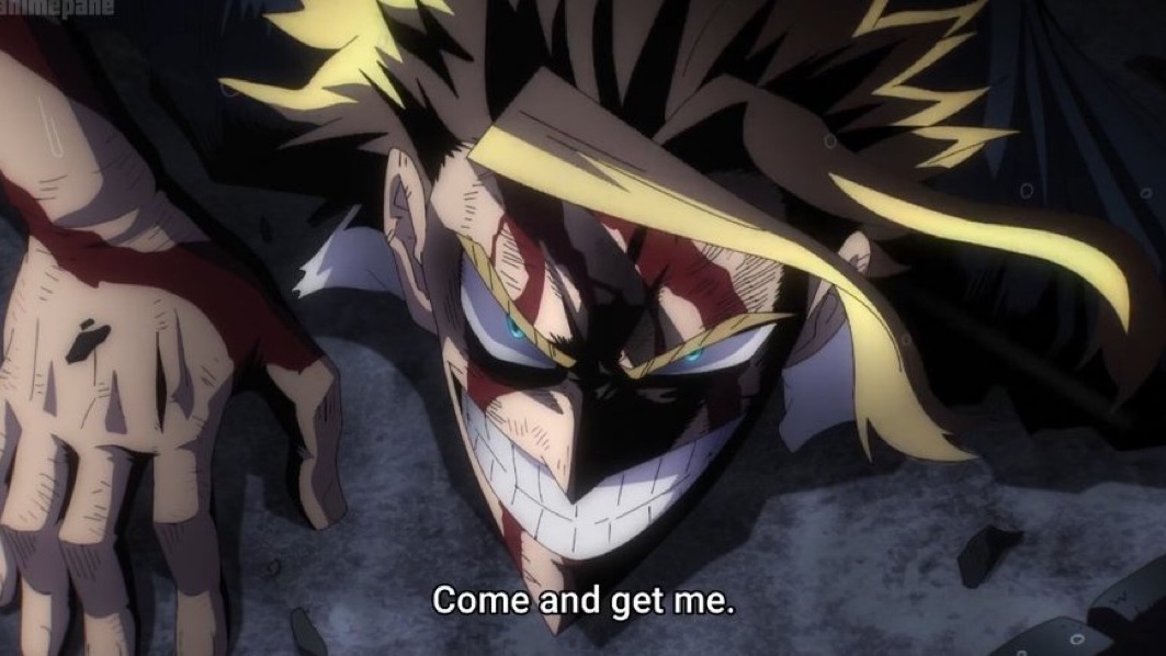 has enough time passed for me to finally say this is the sexiest all might has ever been to me….like the blood the wide smile the expression THE EVERYTHING