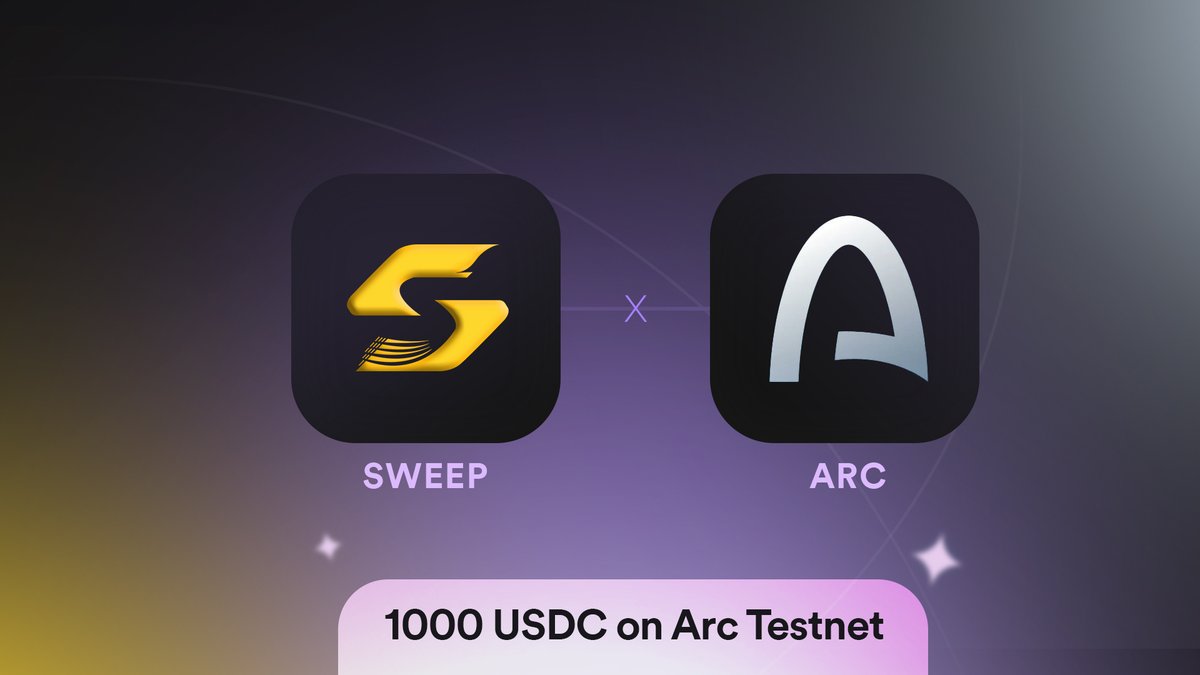 We are giving away 1000 USDC to 50 People on <a href="/arc/">Arc</a>  testnet, here is how to participate:

1️⃣ Mint the Arc NFT:

➡️ Mint Link: sweep.haus/Arc

2️⃣ Like &amp; Rt this post

Results will be announced for 3 weeks later.