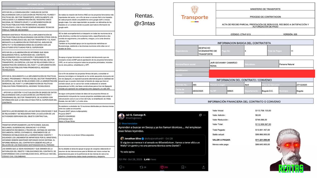r3ntas's tweet image. Importante defender el contrato 😃

En dónde su mayor entragable es visitar una columna de metro 🤤
