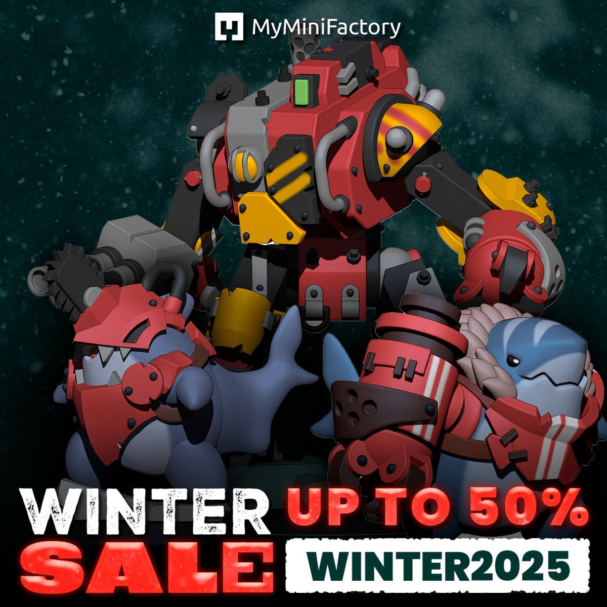 taigaminiatures's tweet photo. Celebrate Christmas and the New Year by picking up your favorite sharks with amazing discount!

The discount applies to models from the Planet Shark project. Please note: bundles are not included in the sale.

→ December 22nd – January 12th
→ Discount code: WINTER25
→ 50% OFF https://t.co/Wfquv0Xqud