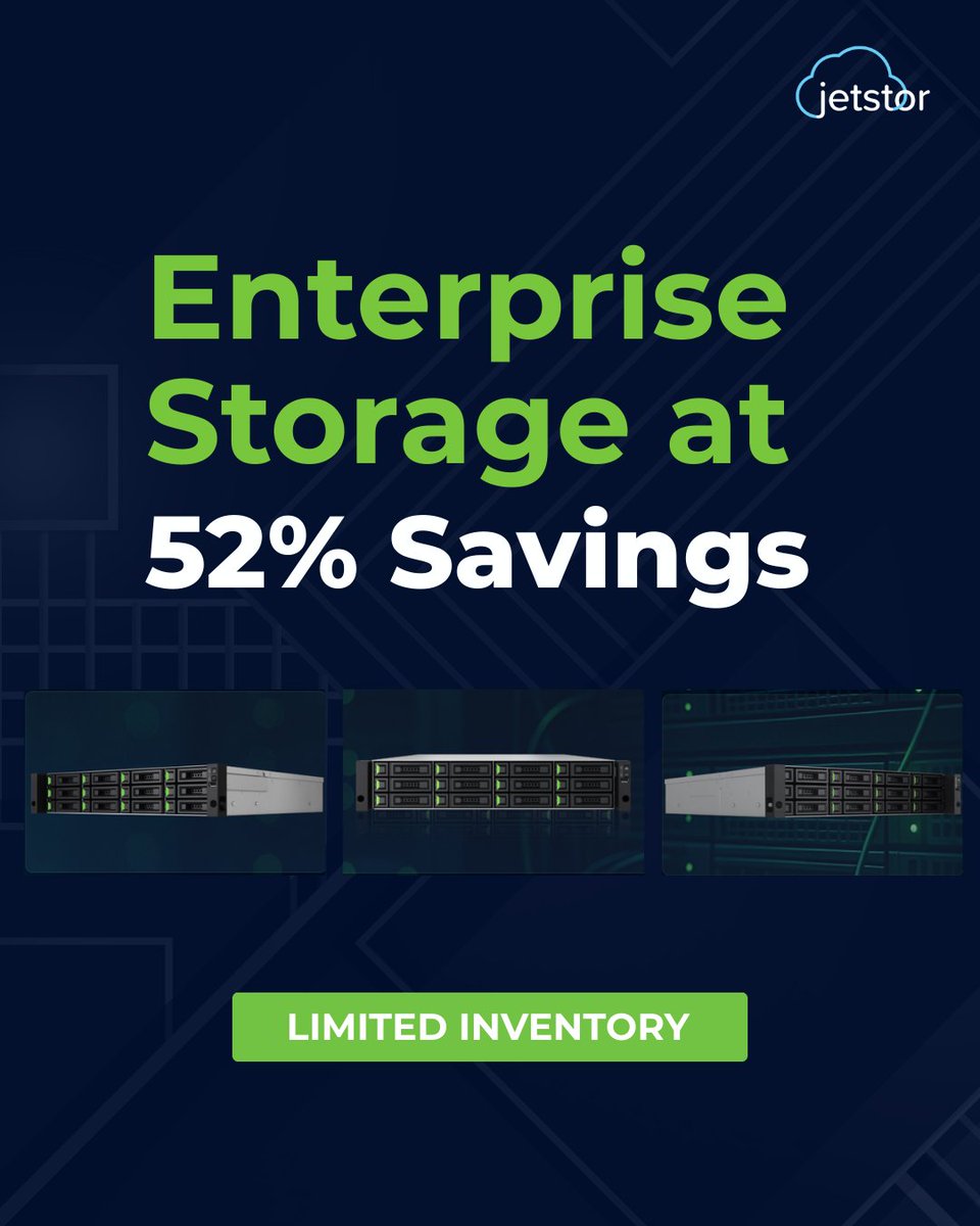 Enterprise Storage with Up to 52% #off | Limited Stock
This is a rare #opportunity to deploy factory-validated, enterprise-class storage with 100% performance certification — at a fraction of the original cost.

⚠️ Limited inventory. When it’s gone, it’s gone.

View available