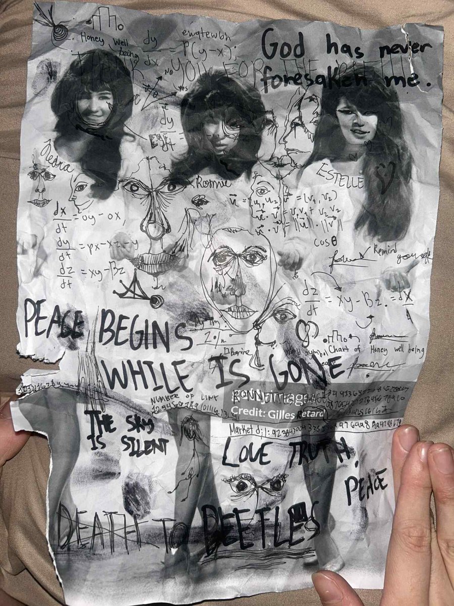 I just discovered this new activity where you sketch all your thoughts onto a printed photo of The Ronettes. Look how pretty! You guys should try.