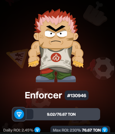 DON_FighTON's tweet photo. 👊ENFORCER on line!
😬The most brutal character is FighTON, who does not shy away from his strength. MAX ROI 230%!  
💪This is a higher-order character with sufficient passive income. 
🤟Try ENFORCER and explore other characterd in FighTON 👉 https://t.co/WZXCMxQtbM https://t.co/5a3JWNypWg