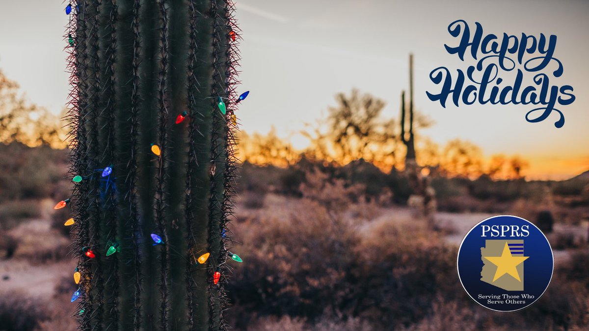 PSPRSAZ's tweet photo. May the holidays bring peace and joy to you and your loved ones. Our office will be closed on Jan. 1 in observance of the holiday. Thank you for your service to the state of Arizona. https://t.co/NSyebEVcyk