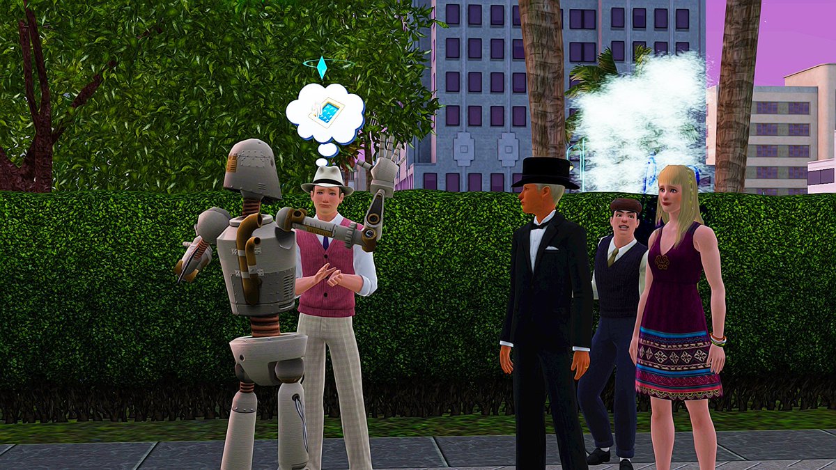 bunnybananasims's tweet image. They all came together one weekend afternoon to go to the Winter Festival &amp;amp; have fun there. This was also the time Nikki the SimBot was doing some magic tricks for the festival goers, which she started loving. #TheSims3 #TheSims