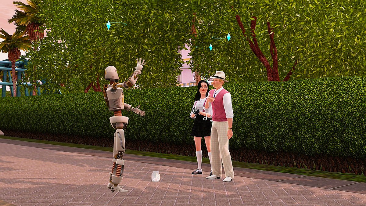 bunnybananasims's tweet image. They all came together one weekend afternoon to go to the Winter Festival &amp;amp; have fun there. This was also the time Nikki the SimBot was doing some magic tricks for the festival goers, which she started loving. #TheSims3 #TheSims