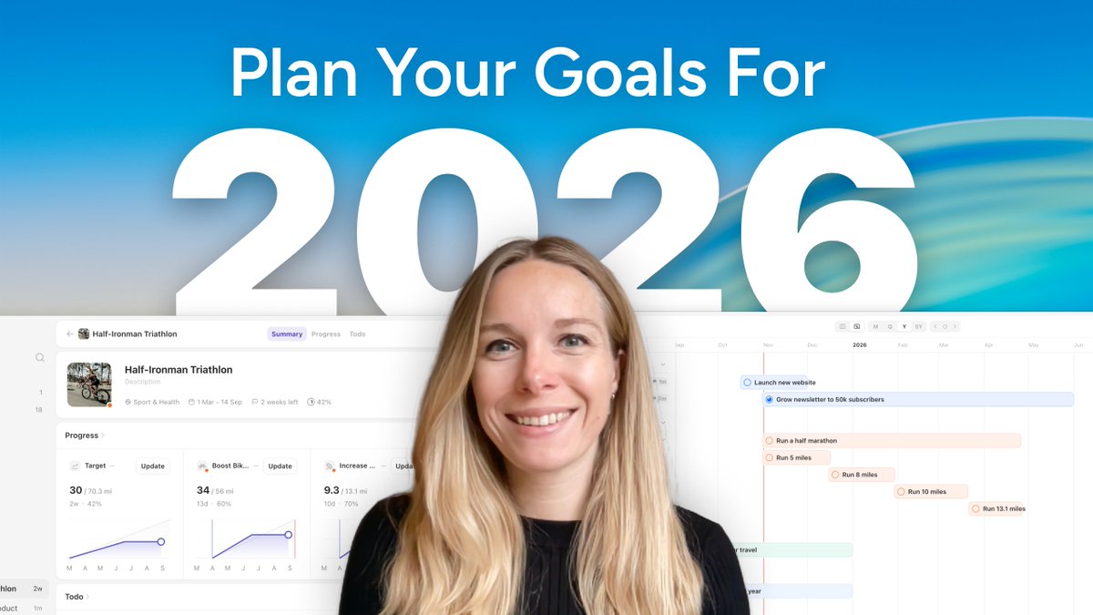 Griply_App's tweet photo. Setting goals is easy. Sticking to them for a full year is the hard part.

We created a short, step-by-step video that shows how to plan your goals for 2026 in a way that actually feels doable: https://t.co/CKp1zg5CaI https://t.co/Kap41fBvko